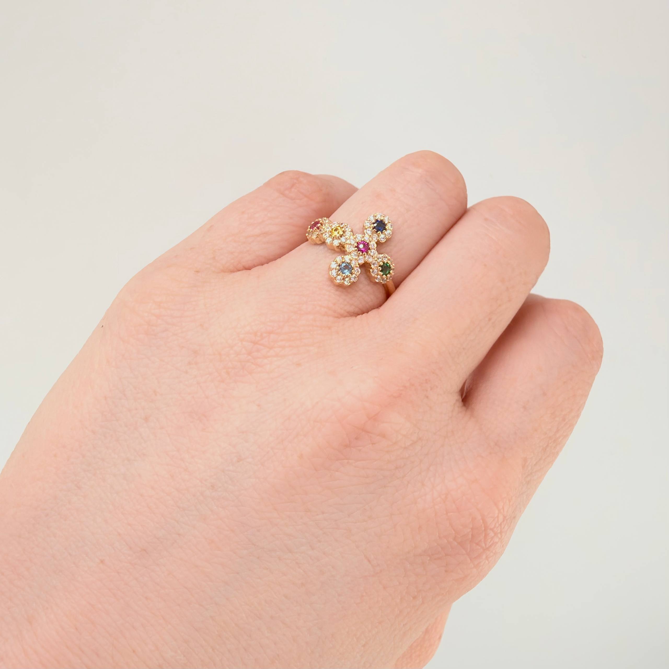 Dense Cross Ring 2.65gr / T6 1/2 / Yellow Gold 18K ©