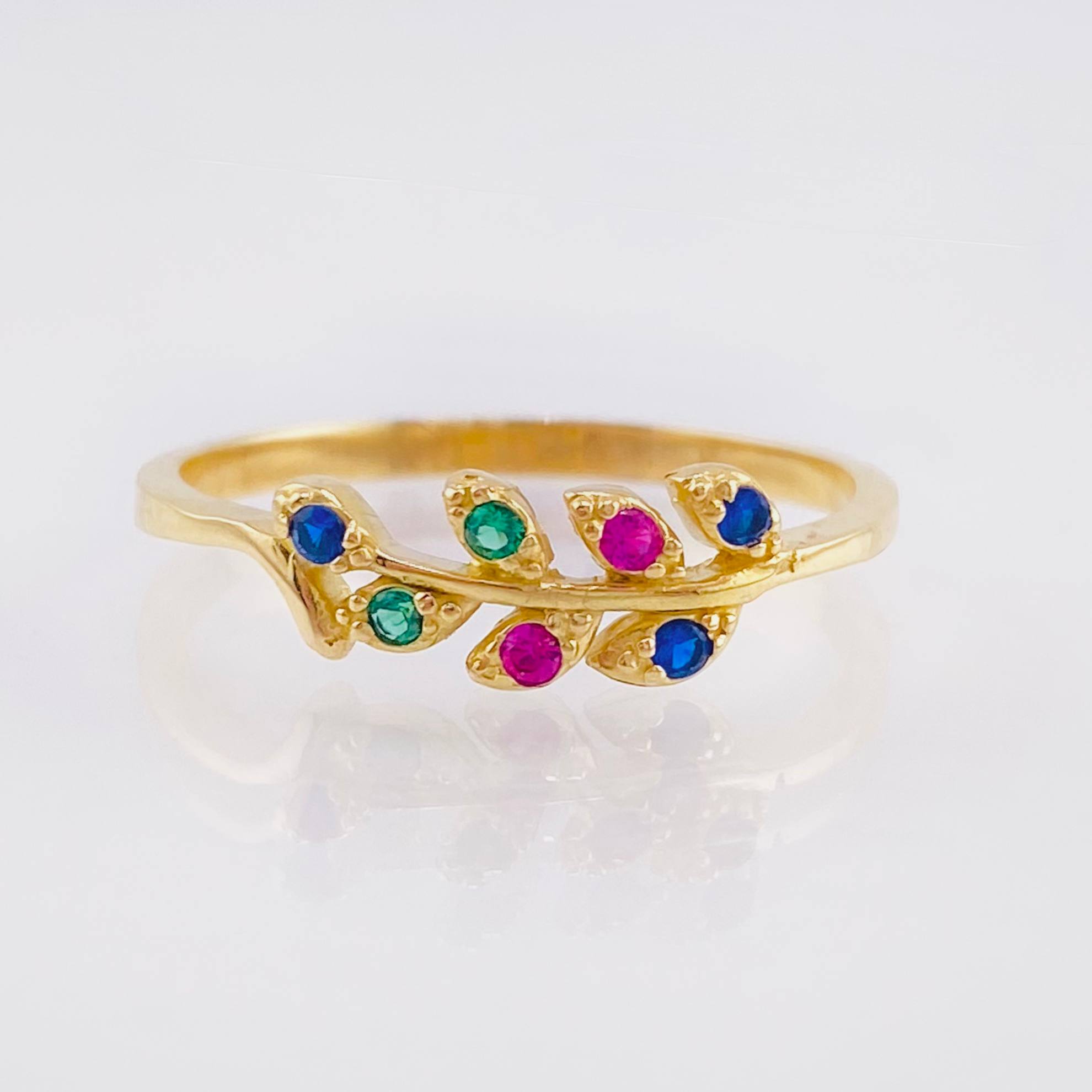 Anillo Espiga De Trigo 2gr / T8 / Oro Amarillo 18K