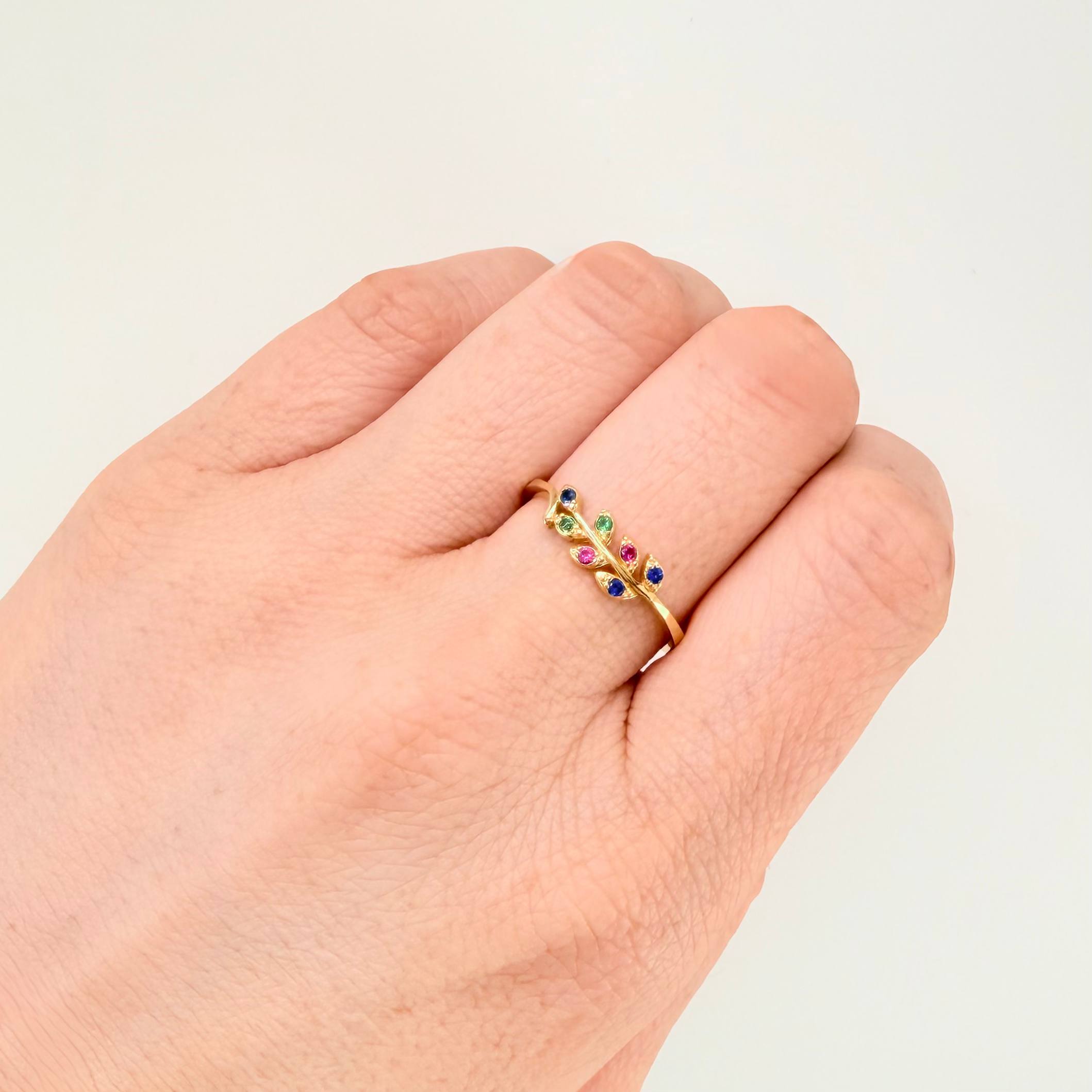 Anillo Espiga De Trigo 2gr / T8 / Oro Amarillo 18K