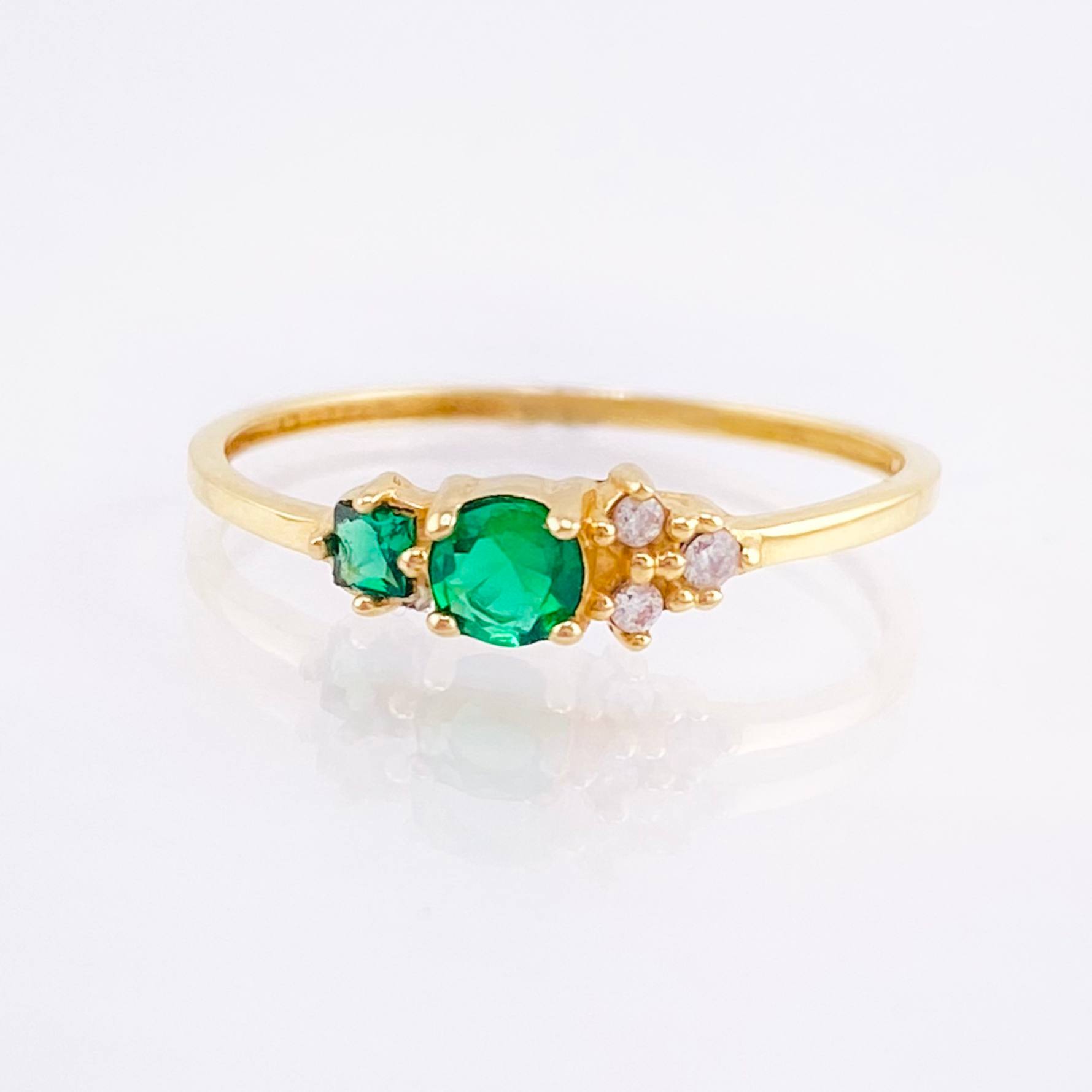 Solitaire Delicate Flowers Ring 1gr / T6 1/2 / 18K Yellow Gold