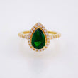 Anillo Halo Gota 4.2gr / T7 1/4 / Oro Amarillo 18K *