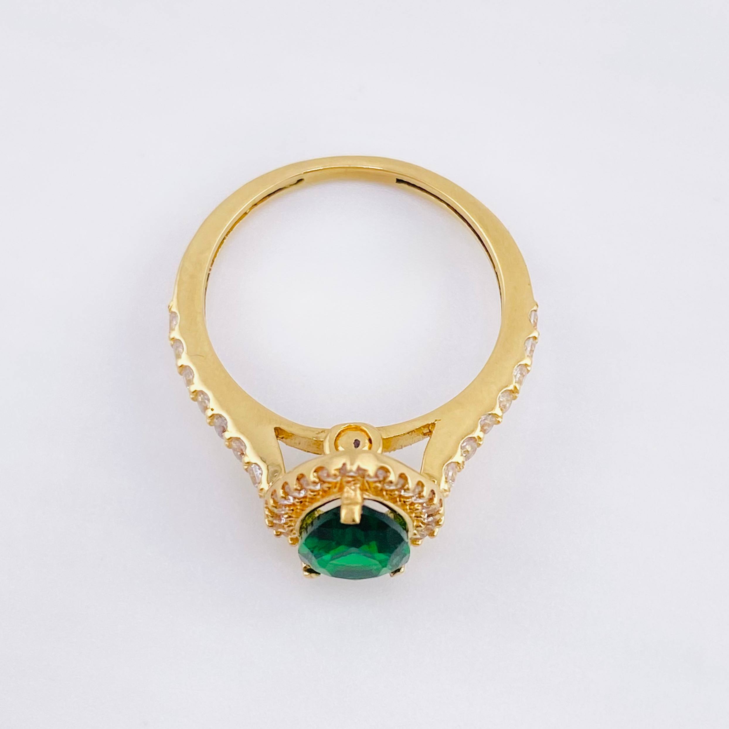 Anillo Halo Gota 3.85gr / T6 1/4 / Oro Amarillo 18K ©