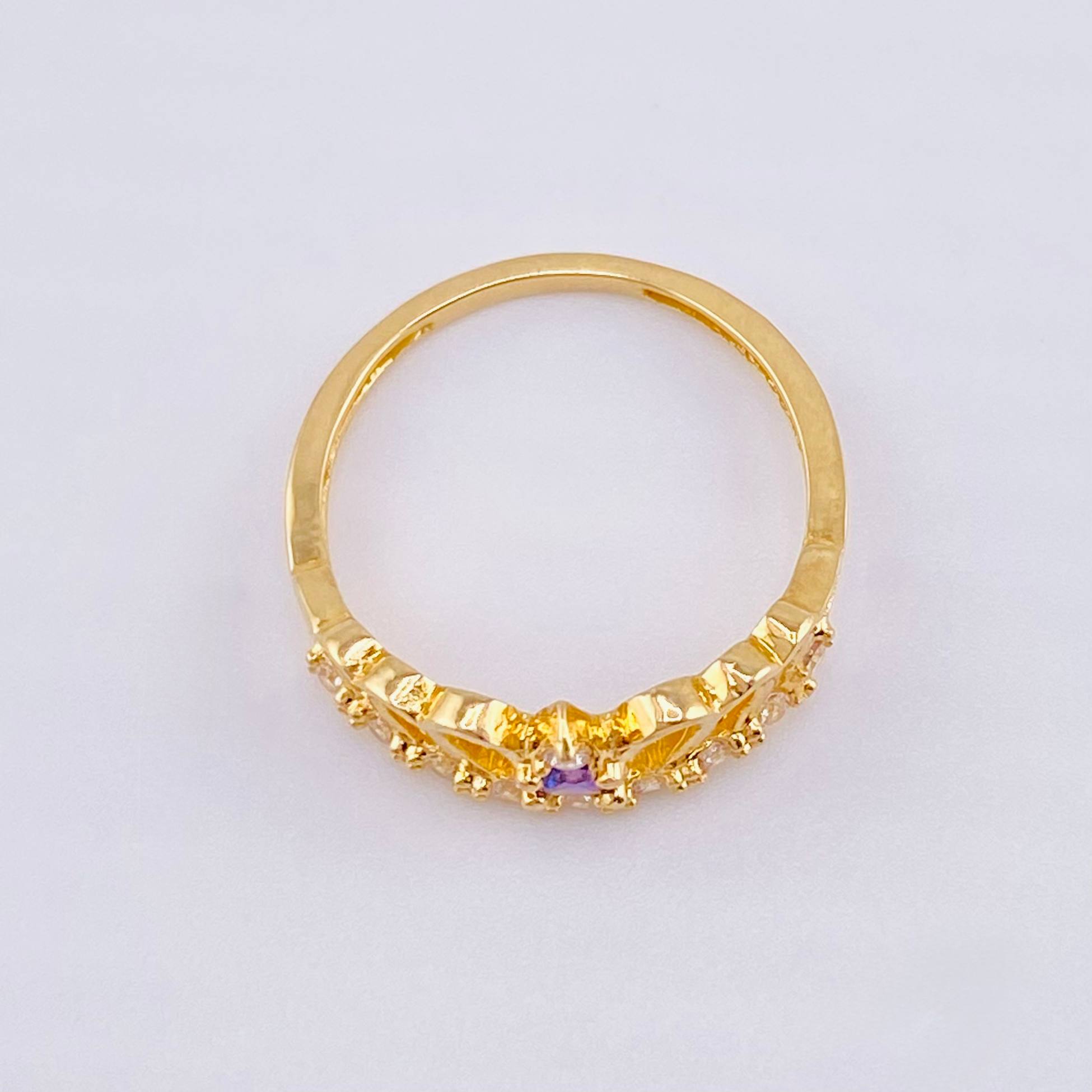 Anillo Corona Pavo Real 2.3gr / T6 / Oro Amarillo 18K ©