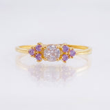 Anillo Solitario Trío Chispa 1.05gr / T6 1/4 / Oro Amarillo 18K ©