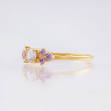 Anillo Solitario Trío Chispa 1.05gr / T6 1/4 / Oro Amarillo 18K ©