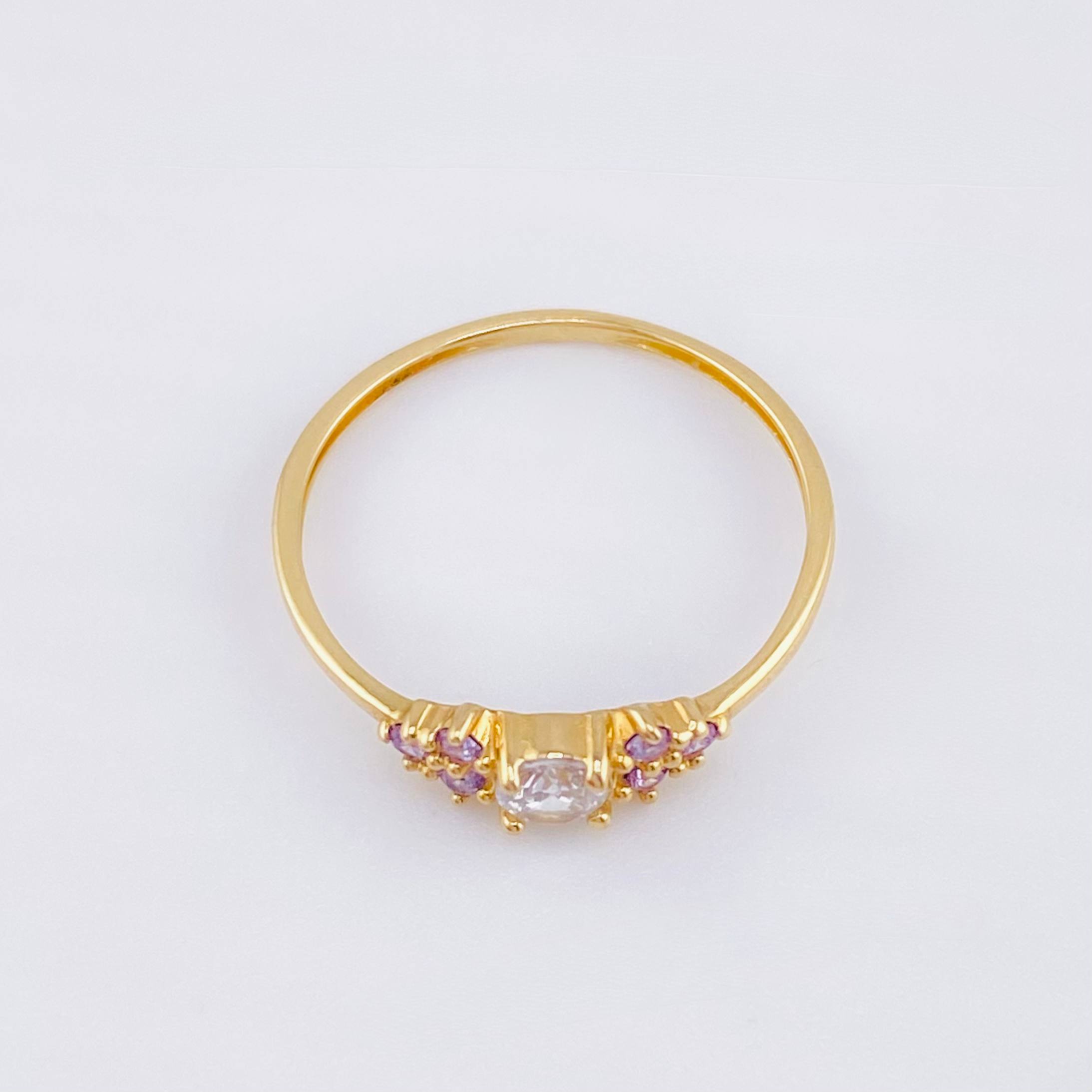 Anillo Solitario Trío Chispa 1.05gr / T6 1/4 / Oro Amarillo 18K ©