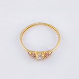 Anillo Solitario Trío Chispa 1.05gr / T6 1/4 / Oro Amarillo 18K ©