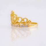 Quinceañera Crown Ring 2.55gr / T6 1/2 / 18K Yellow Gold