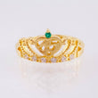 Anillo Corona Quinces Corazón 2.5gr / T7 / Oro Amarillo 18K *