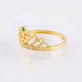 Anillo Corona Quinces Corazón 2.5gr / T7 / Oro Amarillo 18K *
