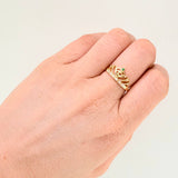 Anillo Corona Quinces Corazón 2.5gr / T7 / Oro Amarillo 18K *