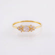 Anillo Solitario Trío Chispas 1.15gr / T6 3/4 / Oro Amarillo 18K *