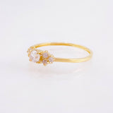 Anillo Solitario Trío Chispas 1.15gr / T6 3/4 / Oro Amarillo 18K *