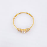 Anillo Solitario Trío Chispas 1.15gr / T6 3/4 / Oro Amarillo 18K *
