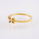 Anillo Mariposa Burbujas 2.15gr / T7 1/4 / Oro Amarillo 18K *