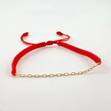 Pulsera Roja Retazo Cajón 0.25gr / 1.5mm Oro Amarillo +3 18K *
