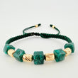 Green Bracelet Cubic Emerald Diamond Cut Cylinders 6pcs 1.4gr / 3mm-5mm 18K Yellow Gold ©