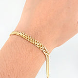 Pulso Sedusa Rectancular 5.2gr / 7 1/4 in / 5.7mm Oro Amarillo +3 18K