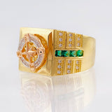 Anillo Brujula Movil 8.8gr / T10 3/4 / Tres Oros 18K ©