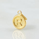 Dije Letra R 0.6gr / 3/4 in / Oro Amarillo 18K