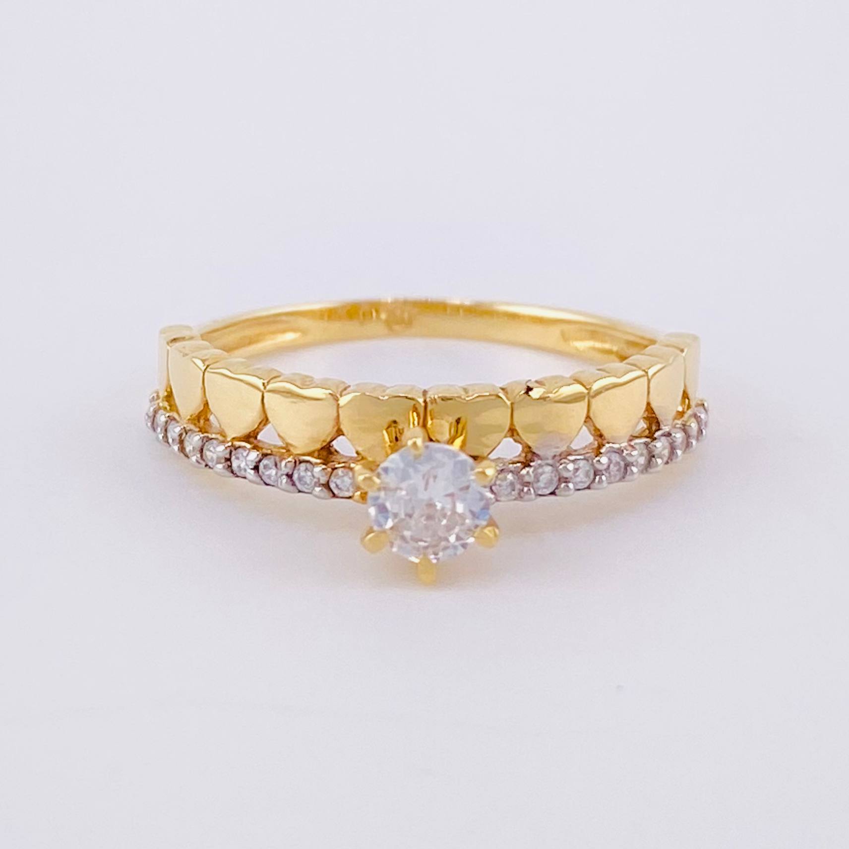 Anillo Churumbela Corazones 2.3g / T6 1/2 Oro Amarillo 18K