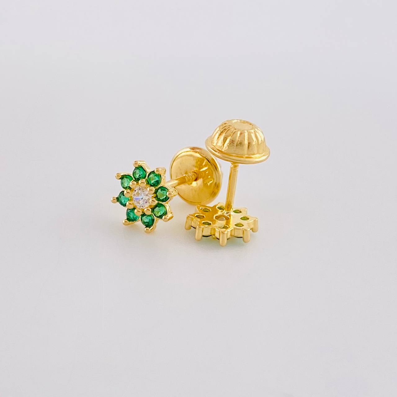 Topos Flor Ocho Petalos 0.85g / in / 6.3mm Oro Amarillo 18K
