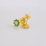 Topos Flor Ocho Petalos 0.85g / in / 6.3mm Oro Amarillo 18K