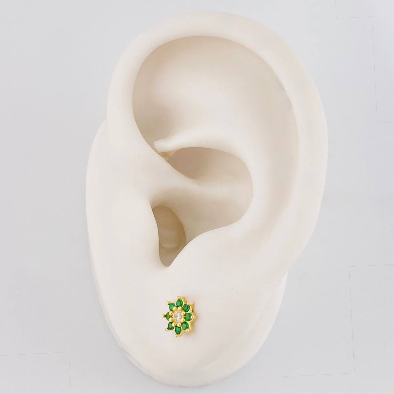 Topos Flor Ocho Petalos 0.85g / in / 6.3mm Oro Amarillo 18K