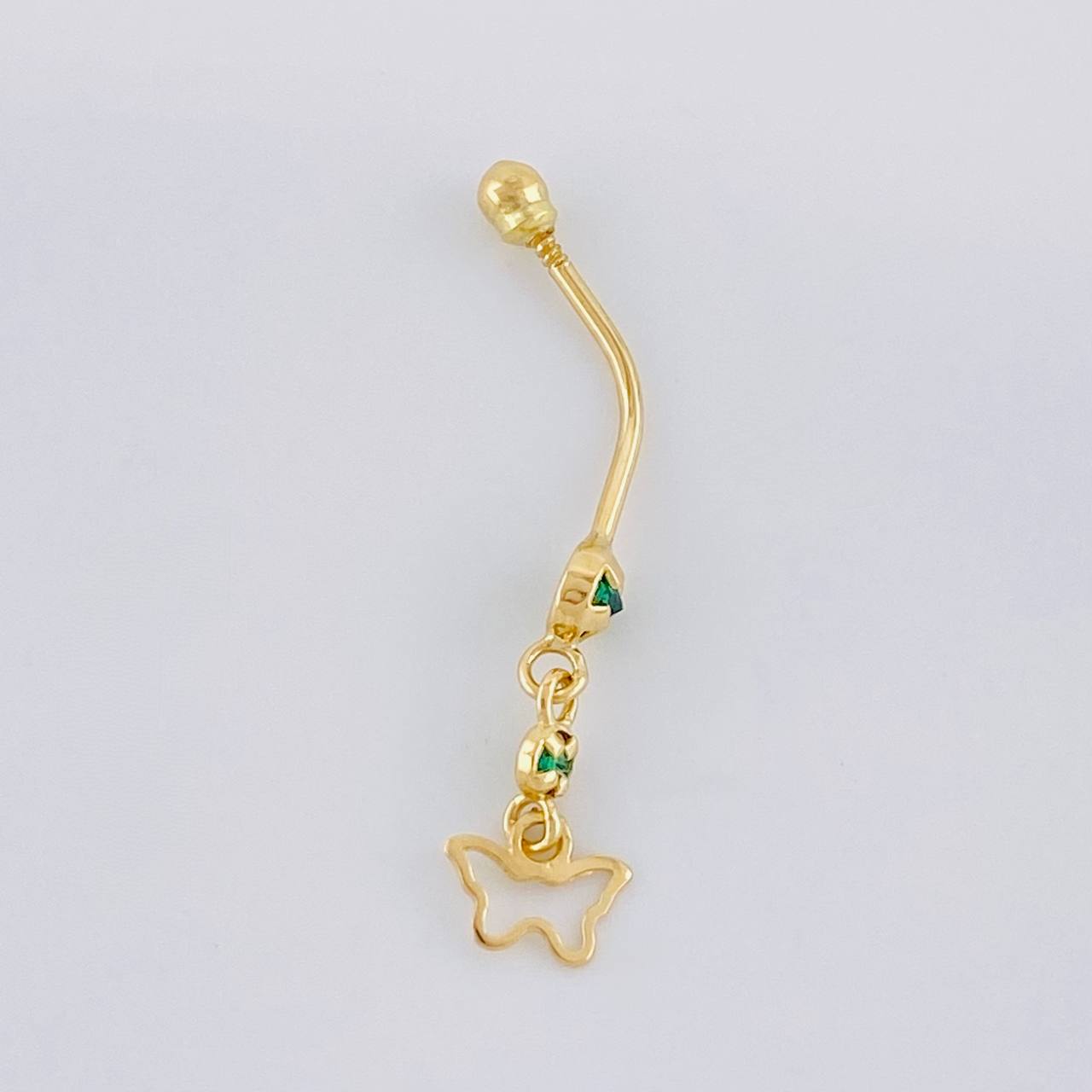 Piercing Mariposa Silueta Colgante 0.75g / 1 1/4 in Oro Amarillo 18K
