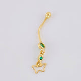 Piercing Mariposa Silueta Colgante 0.75g / 1 1/4 in Oro Amarillo 18K