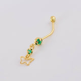 Piercing Mariposa Silueta Colgante 0.75g / 1 1/4 in Oro Amarillo 18K