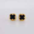 Topos Trébol Ónix 2.05g / in / 7.3mm Oro Amarillo 18K