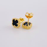 Topos Trébol Ónix 2.05g / in / 7.3mm Oro Amarillo 18K