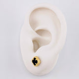 Topos Trébol Ónix 2.05g / in / 7.3mm Oro Amarillo 18K