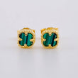 Topos Trébol Malaquita 1.2g / in / 5.05mm Oro Amarillo 18K