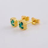 Topos Trébol Malaquita 1.25g / in / 5.05mm Oro Amarillo 18K