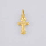 Dije Cruz Lisa Egipcia 0.35g / 3/4 in Oro Amarillo 18K