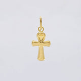 Dije Cruz Lisa Egipcia 0.35g / 3/4 in Oro Amarillo 18K