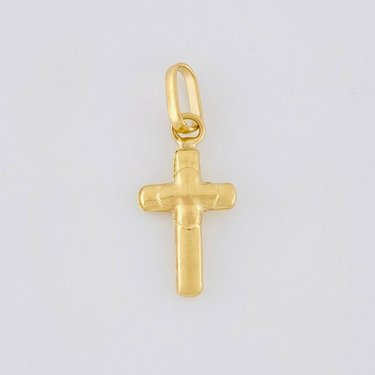 Dije Cruz Doble 0.35g / 3/4 in Oro Amarillo 18K