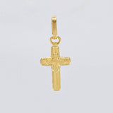 Dije Cruz Doble 0.35g / 3/4 in Oro Amarillo 18K