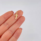 Dije Cruz Doble 0.35g / 3/4 in Oro Amarillo 18K