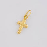 Plain Cross Pendant 0.15g / 1/2 in 18K Yellow Gold