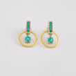Stud Earrings Pendant In Hoop 3.75gr / 2.2cm / Emeralds 66Pts   18K Yellow Gold ©