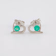 Topos Corazón Silueta 1.3gr / 8mm Esmeraldas 24pts Broche Mariposa Oro Blanco 18K (Joya) ©