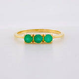 Anillo Trinity 1.95gr T7 Esmeraldas 36pts Oro Amarillo (Joya) ©
