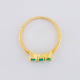 Anillo Trinity 1.95gr T7 Esmeraldas 36pts Oro Amarillo (Joya) ©