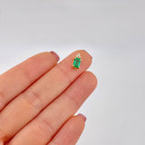 Dije Tri Cuadro 0.65gr / 1cm / Esmeraldas 0.60pts - Diamantes Blancos 0.01pts Oro Amarillo 18K (Joya) ©