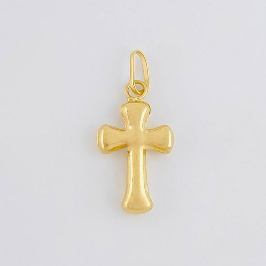 Dije Cruz Puntas Curvas 0.35g / 3/4 in Oro Amarillo 18K