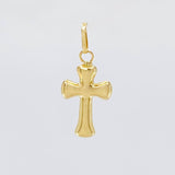 Dije Cruz Puntas Curvas 0.35g / 3/4 in Oro Amarillo 18K