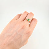 Anillo Solitario Cubo 2.4gr / T7 1/4 / Esmeraldas 55Pts Oro Amarillo 18K ©